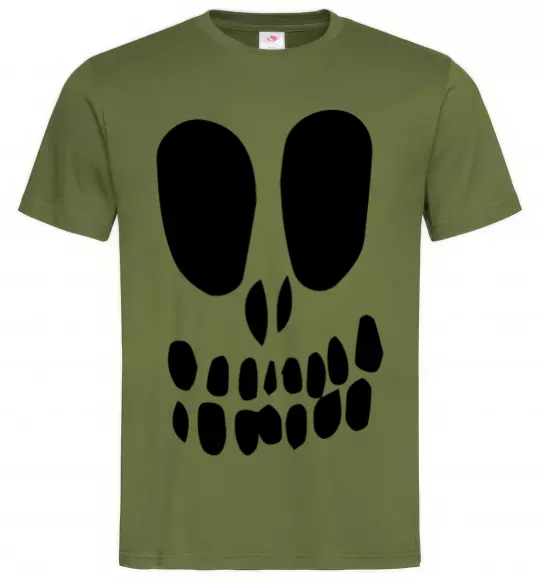 Чоловіча футболка horrible face Оливковий фото