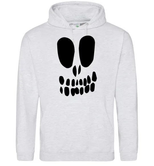 Мужская толстовка (худи) horrible face Серый меланж фото