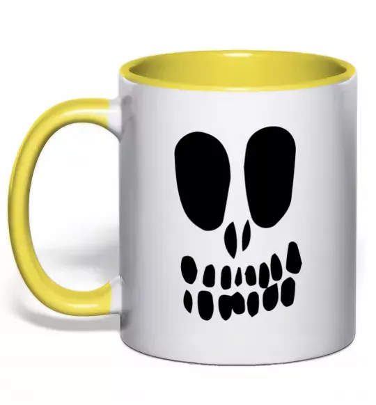 Чашка з кольоровою ручкою horrible face Сонячно жовтий фото