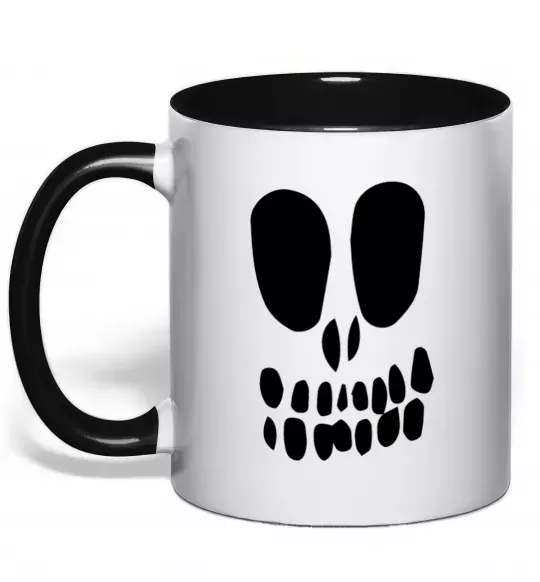 Чашка з кольоровою ручкою horrible face Чорний фото