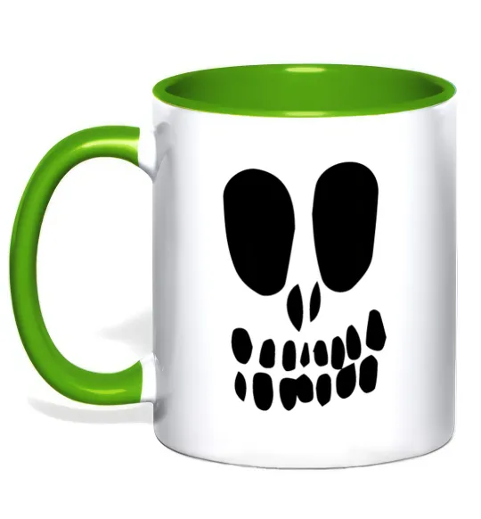 Чашка з кольоровою ручкою horrible face Лаймовий фото