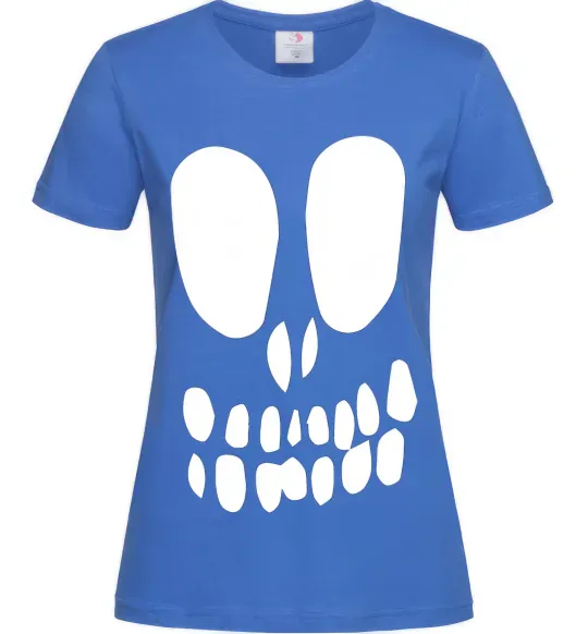 Жіноча футболка horrible face Яскраво-синій фото