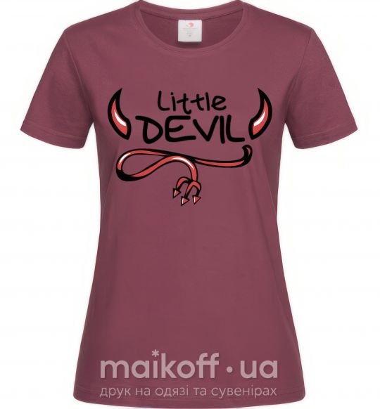 Жіноча футболка Little Devil original Бордовий фото