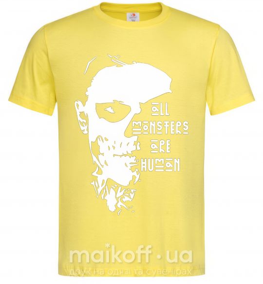 Чоловіча футболка All monsters are human Лимонний фото