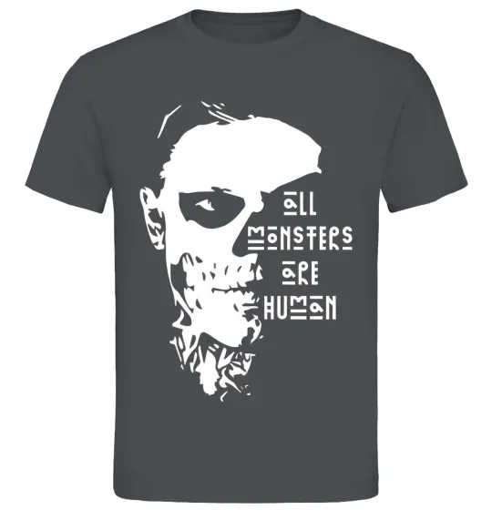 Чоловіча футболка All monsters are human Графіт фото
