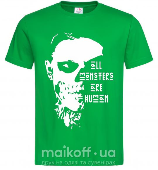 Чоловіча футболка All monsters are human Зелений фото