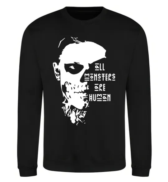 Свитшот All monsters are human Черный фото