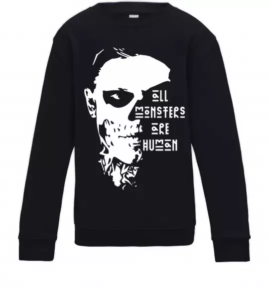 Дитячий світшот All monsters are human Чорний фото