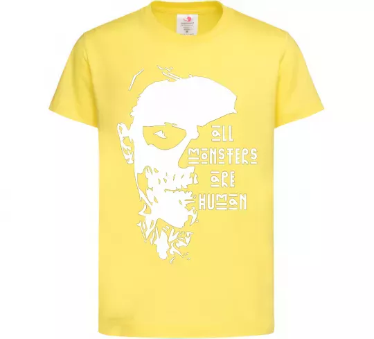 Детская футболка All monsters are human Лимонный фото