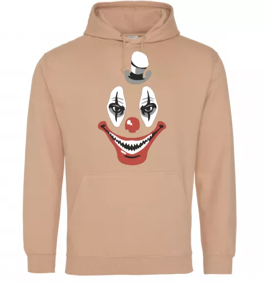 Мужская толстовка (худи) scary clown Песочный фото