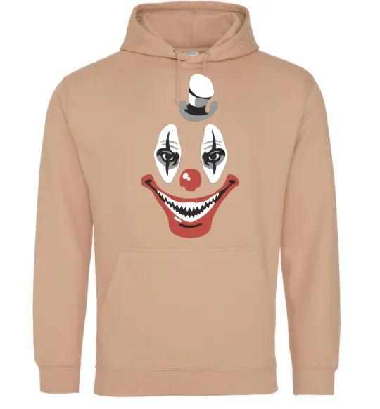 Женская толстовка (худи) scary clown Песочный фото