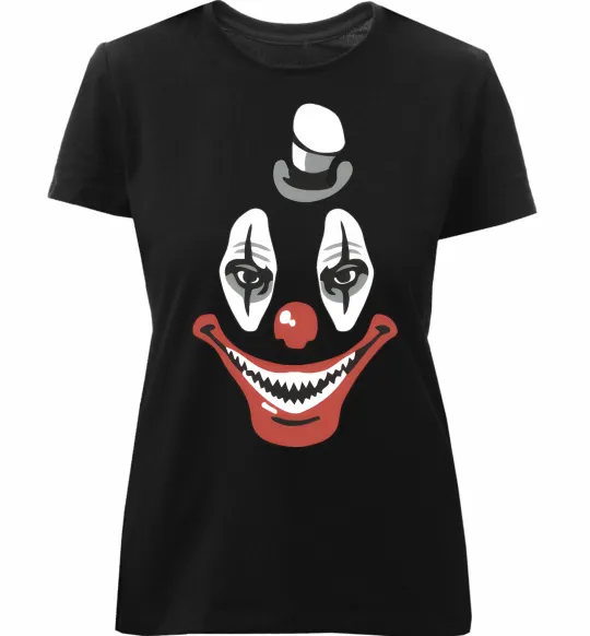 Жіноча преміум футболка scary clown Чорний фото