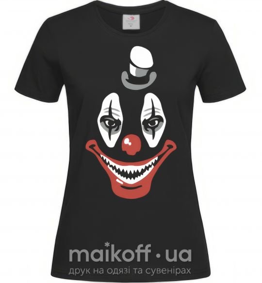 Женская футболка scary clown Черный фото