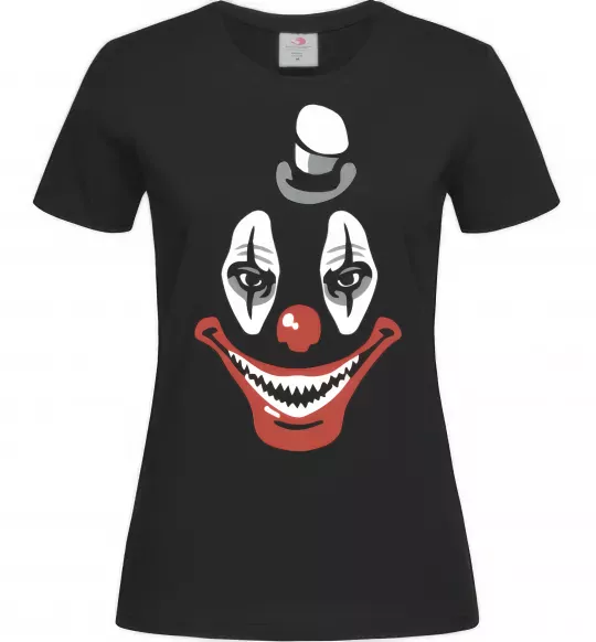 Женская футболка scary clown Черный фото