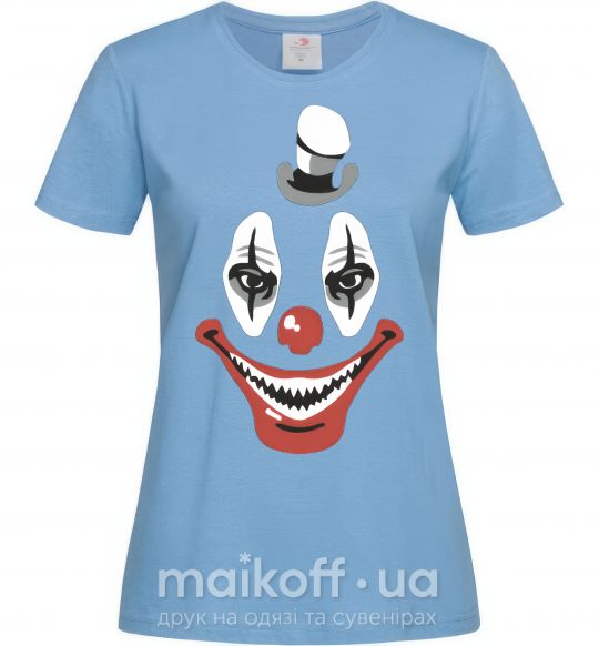 Жіноча футболка scary clown Блакитний фото