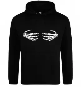 Женская толстовка (худи) skeleton hands Черный фото