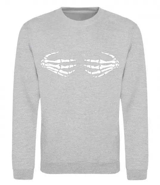 Світшот skeleton hands Сірий меланж фото