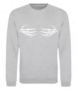 Світшот skeleton hands Сірий меланж фото