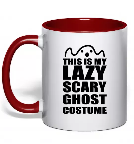 Чашка з кольоровою ручкою lazy costume Червоний фото