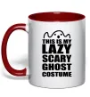 Чашка з кольоровою ручкою lazy costume Червоний фото