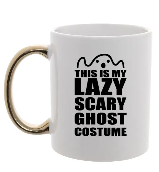 Чашка з кольоровою ручкою lazy costume Золото фото