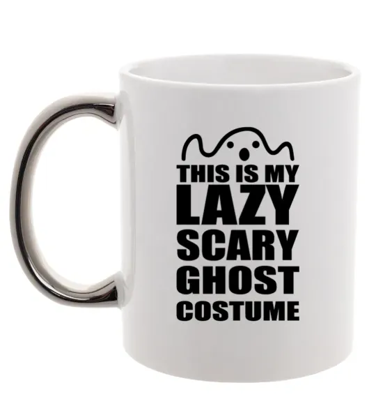 Чашка з кольоровою ручкою lazy costume Срібло фото