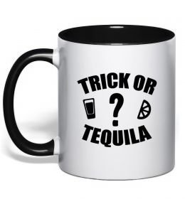 Чашка с цветной ручкой trick or tequila Чашка с цветной ручкой trick or tequila