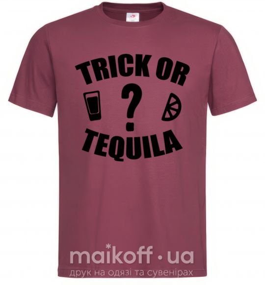 Мужская футболка trick or tequila Бордовый фото