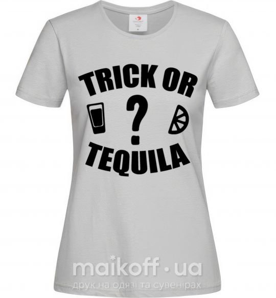 Женская футболка trick or tequila Серый фото