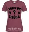Жіноча футболка trick or tequila Бордовий фото