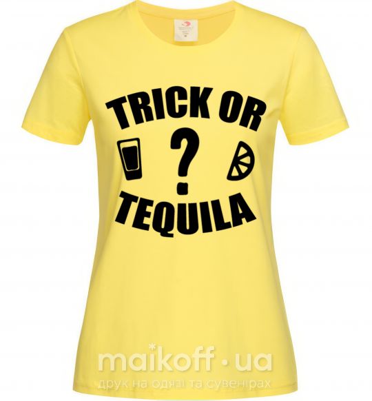 Женская футболка trick or tequila Лимонный фото