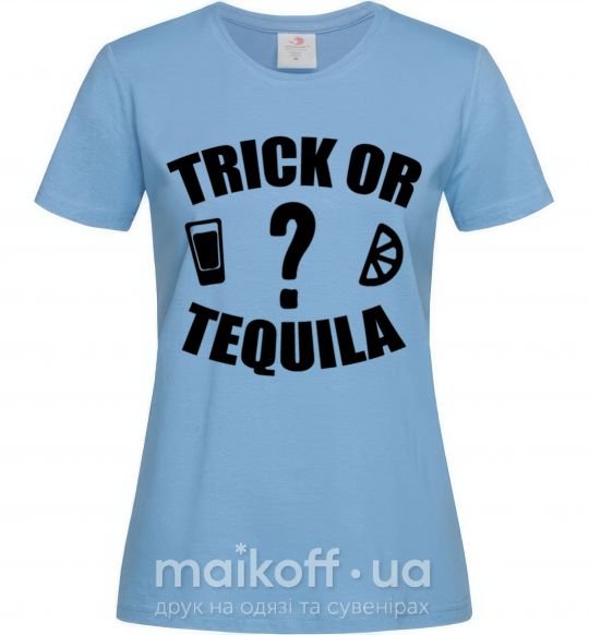 Женская футболка trick or tequila Голубой фото