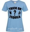 Жіноча футболка trick or tequila Блакитний фото