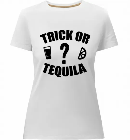 Женская премиум футболка trick or tequila Белый фото