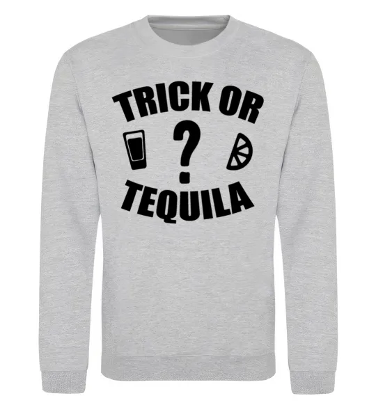 Світшот trick or tequila Сірий меланж фото