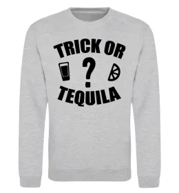 Світшот trick or tequila Сірий меланж фото