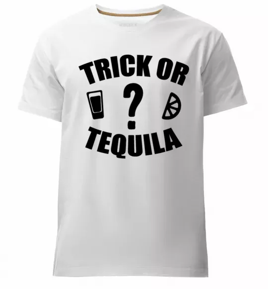 Мужская премиум футболка trick or tequila Белый фото