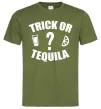 Мужская футболка trick or tequila Оливковый фото