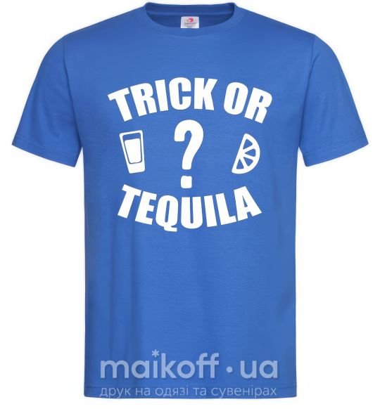 Чоловіча футболка trick or tequila Яскраво-синій фото