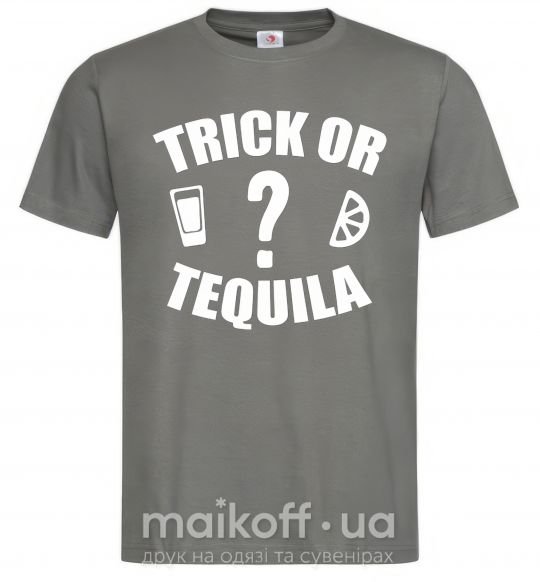 Чоловіча футболка trick or tequila Графіт фото