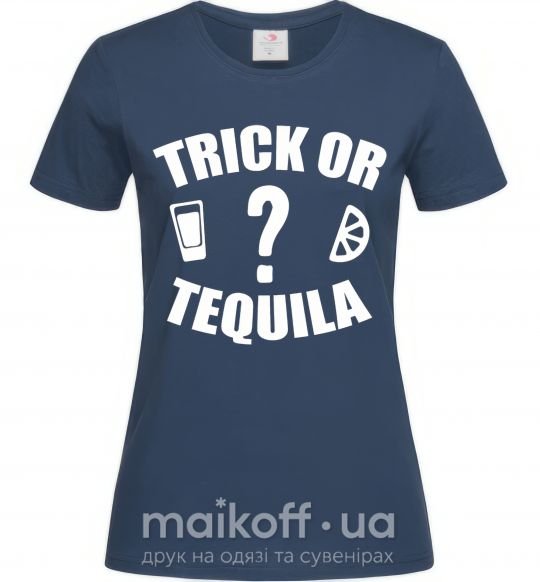 Женская футболка trick or tequila Темно-синий фото