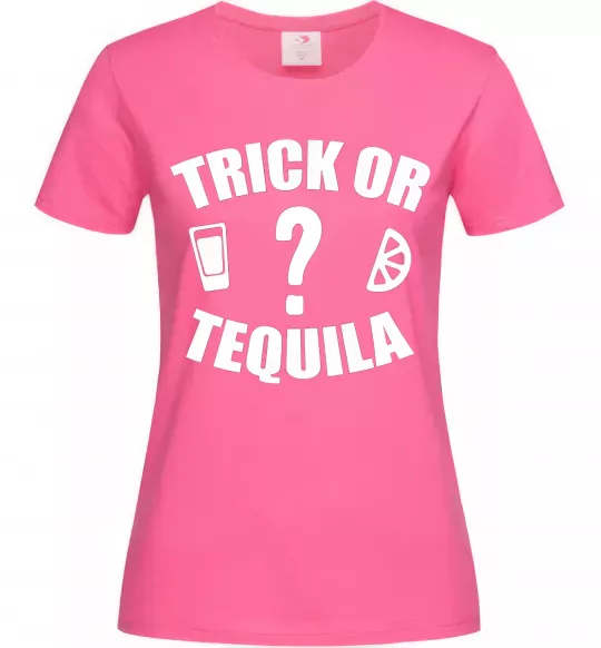 Жіноча футболка trick or tequila Яскраво-рожевий фото