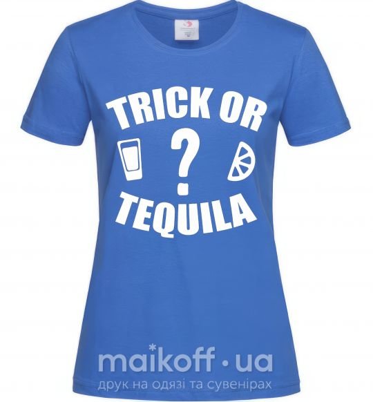 Жіноча футболка trick or tequila Яскраво-синій фото