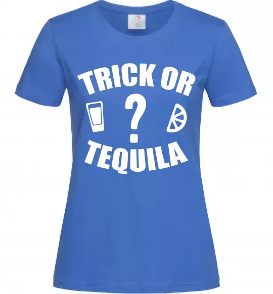 Жіноча футболка trick or tequila Яскраво-синій фото