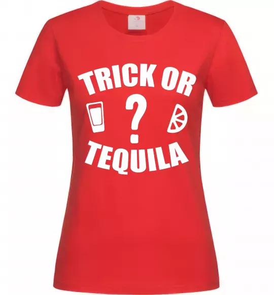 Жіноча футболка trick or tequila Червоний фото