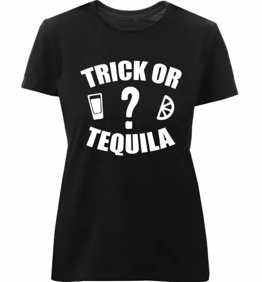 Женская премиум футболка trick or tequila Черный фото