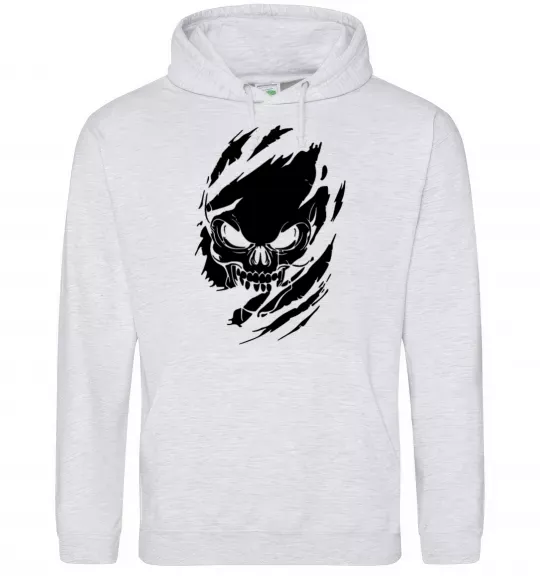 Жіноча толстовка (худі) Череп ексклюзив Сірий меланж фото