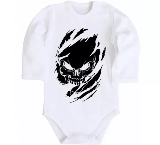 Детский боди Череп ексклюзив Белый фото