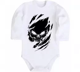 Детский боди Череп ексклюзив Белый фото