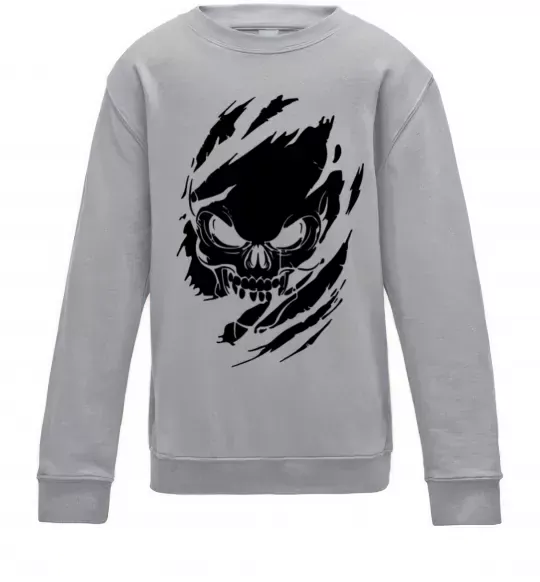 Детский Свитшот Череп ексклюзив Серый меланж фото